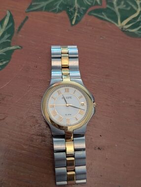 JC SIPE Two-Tone Stainless Steel Watch with Gold Accents